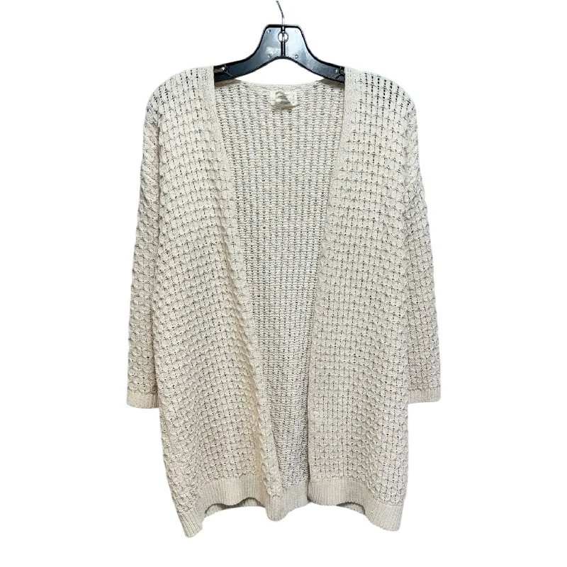 Sweater Cardigan By Nicole Miller In Cream, Size: Xs