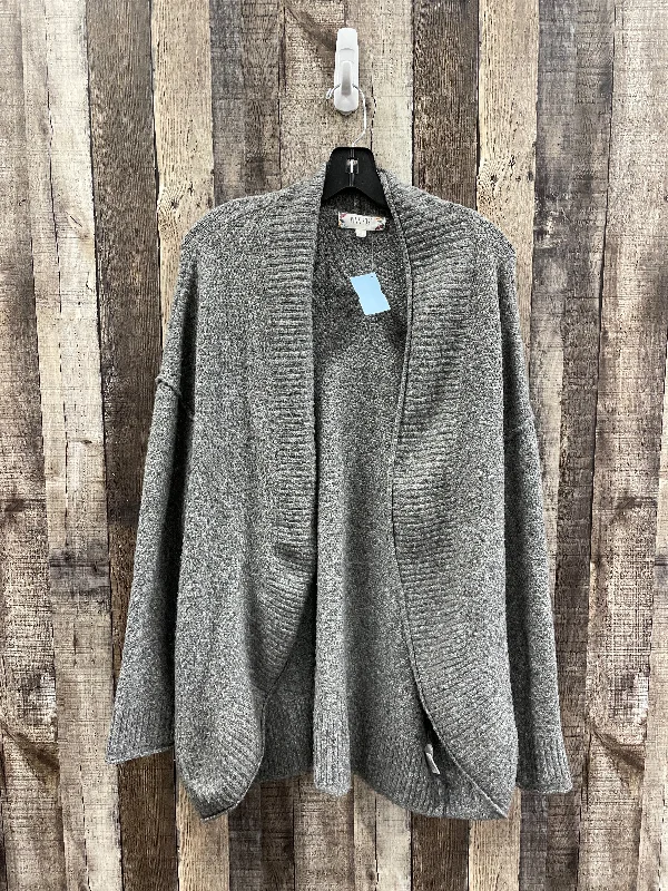 Sweater Cardigan By Pink Rose In Grey, Size: L