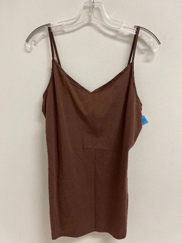 Top Sleeveless By Cabi In Brown, Size: L