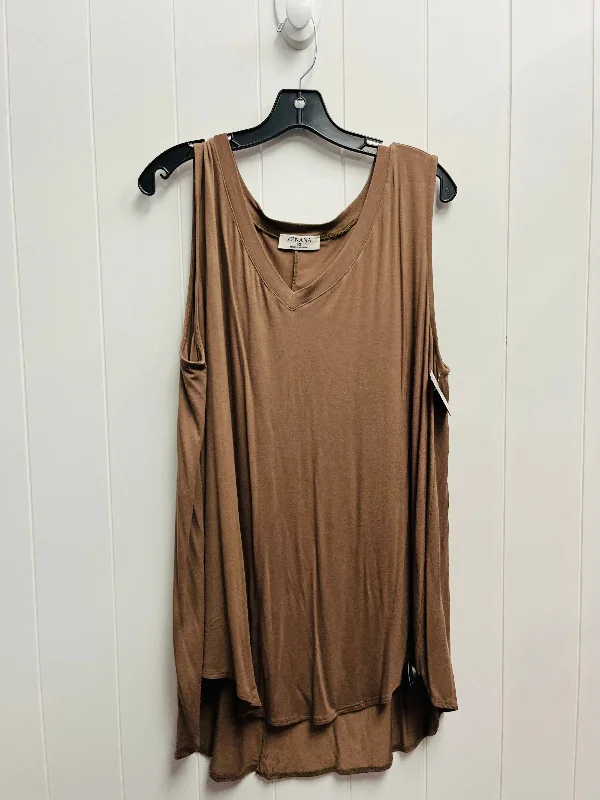 Top Sleeveless By Zenana Outfitters In Taupe, Size: 3x