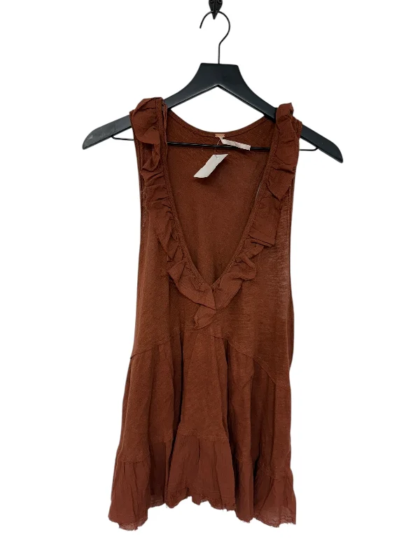 Top Sleeveless By Free People In Brown, Size: L