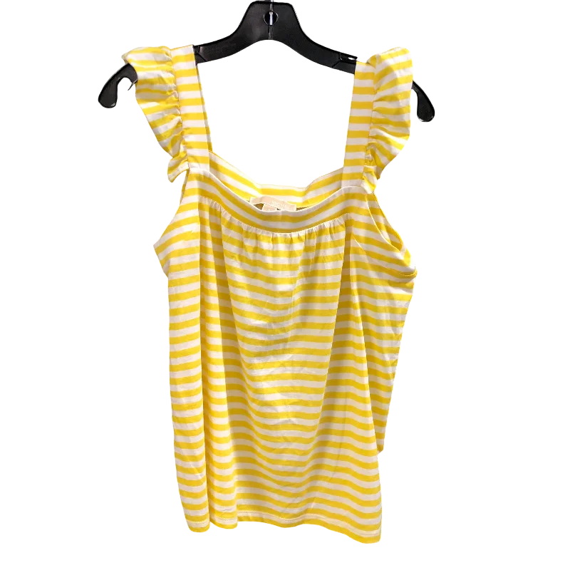 Top Sleeveless By Michael By Michael Kors In White & Yellow, Size: S