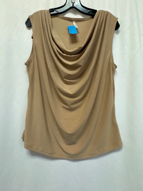 Top Sleeveless By Passport In Tan, Size: L