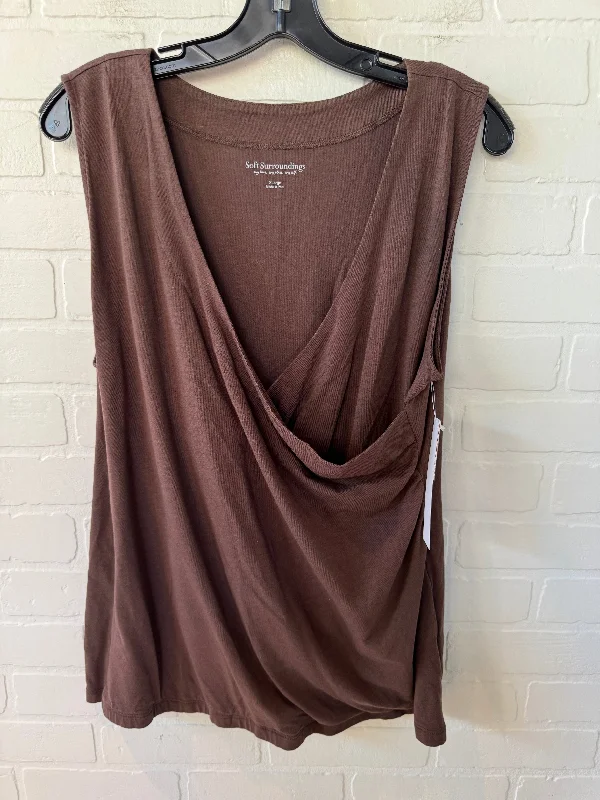 Top Sleeveless By Soft Surroundings In Brown, Size: Xl