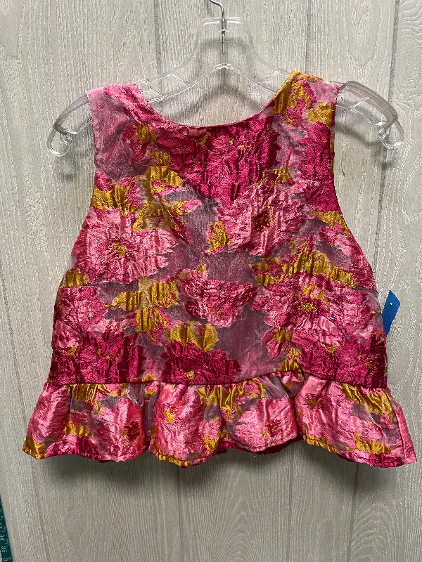 Top Sleeveless By Tcec In Floral Print, Size: L