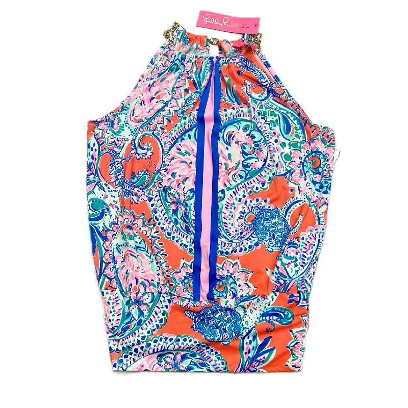 Top Sleeveless Designer By Lilly Pulitzer In Blue & Orange, Size: S