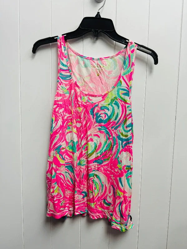 Top Sleeveless Designer By Lilly Pulitzer In Pink & White, Size: S