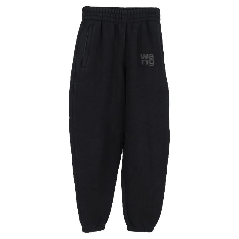 Alexander Wang Logo Sweat Pants in Black Cotton