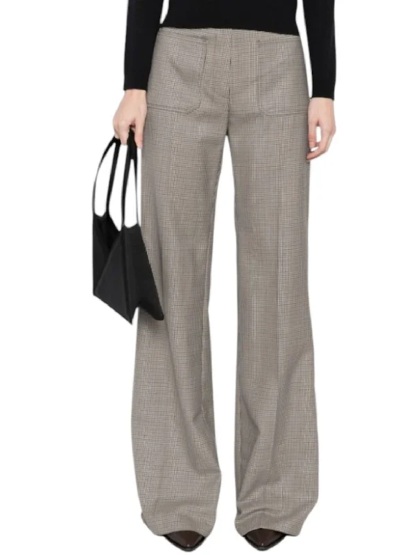 Christophe Pants In Brown Houndstooth