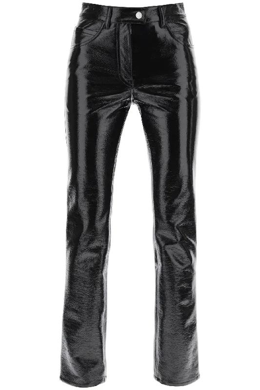 Courreges Women's Vinyl-Effect Coated Cotton Pants