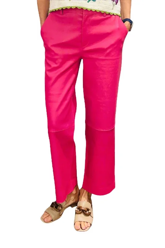 Cropped Baggy Low Rise Trouser In Pink