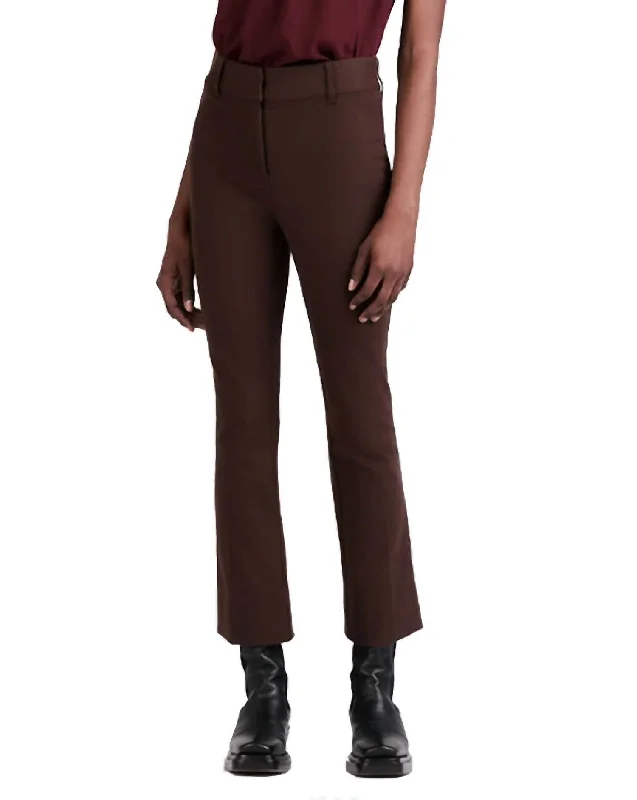 Cropped Flare Trouser In Chocolat