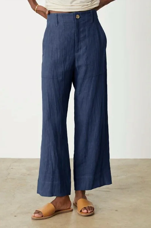 Dru Heavy Linen Pant In Shadow