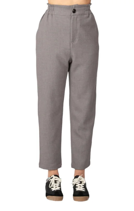 Elastic Waist Trouser In Grey