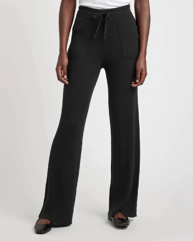 Georgie Rib Cashblend Long Pant In Black