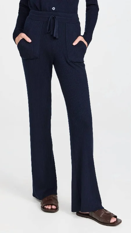 Georgie Rib Cashblend Long Pant In Navy