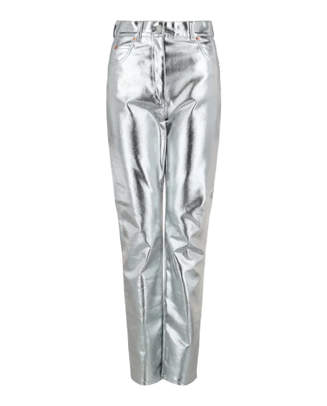 High Rise Metallic Skinny Pants