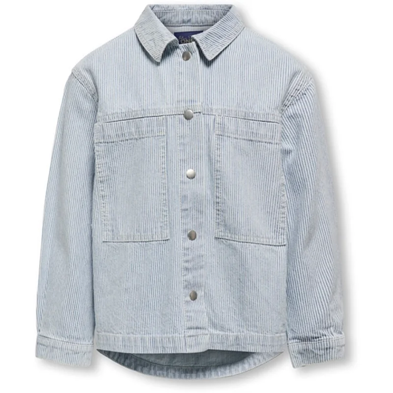 Kids ONLY Light Blue Denim Gina Stripe Jacket