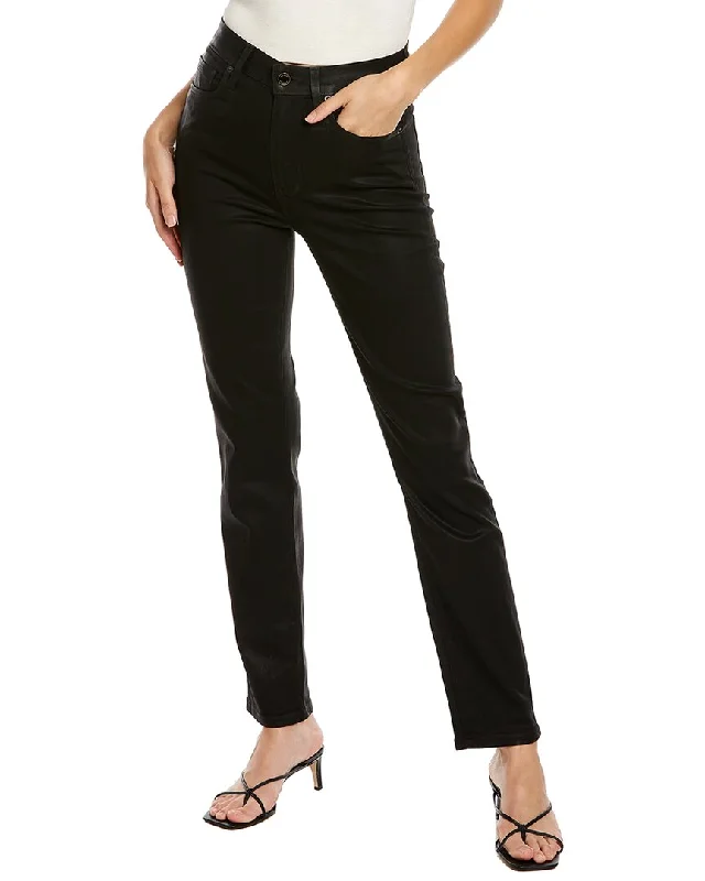 Le Jean Lara Black Coated High-Rise Slim Stovepipe Jean