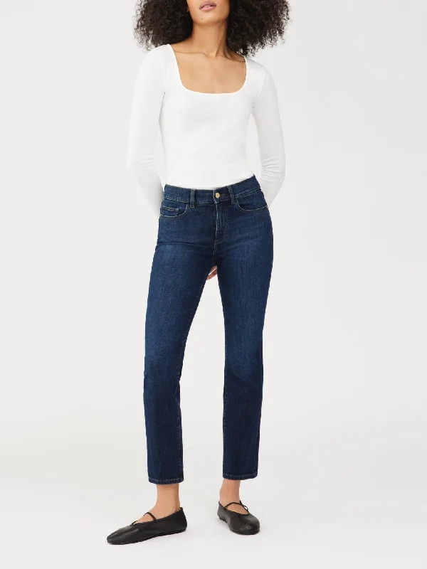 Mara Straight Mid Rise Instasculpt Ankle Jeans In India Ink