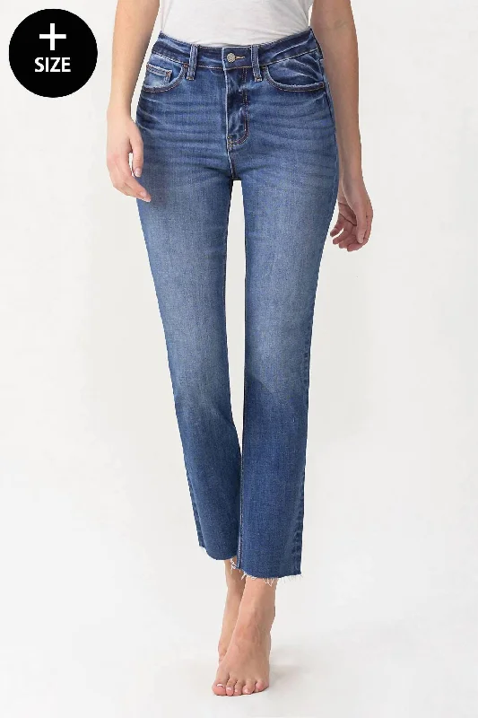 Masterfully High Rise Slim Straight Jean In Medium Wash