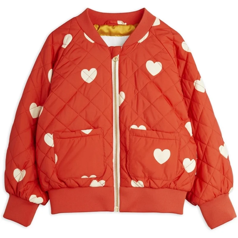 Mini Rodini Hearts Aop Baseball Jacket Red