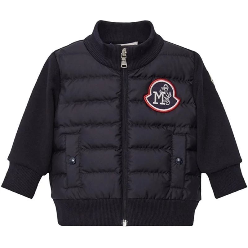 Moncler Zip Up Cardigan Navy