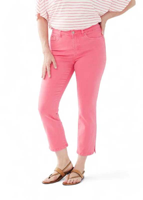 Olivia Mid-Flared Jean In Flamingo Pink