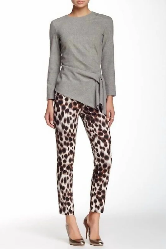 Pansy Animal Print Straight Leg Trousers In Multicolor