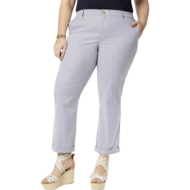 Plus Hampton Womens Slim Fit Striped Chino Pants