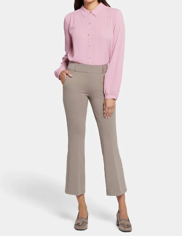 Pull On Flare Ankle Trouser In Saddlewood