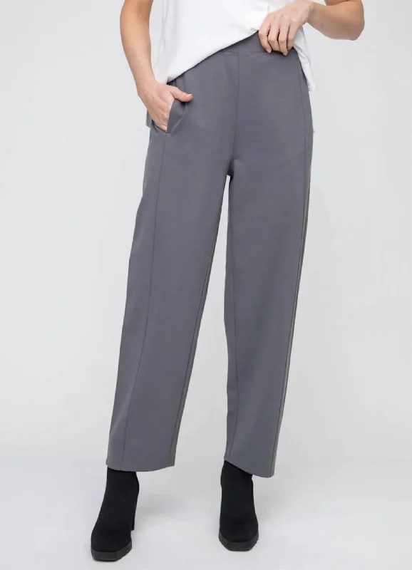 Pull-On Straight Pant In Charcoal