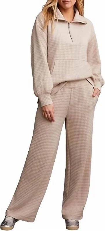 Quilted Pull-On Pants In Frost Grey