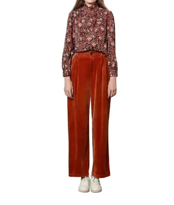 Velvet Pant In Orange