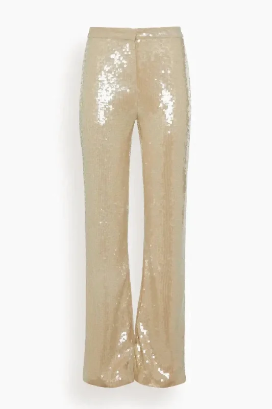 Yseult Sequins Pant In Khaki